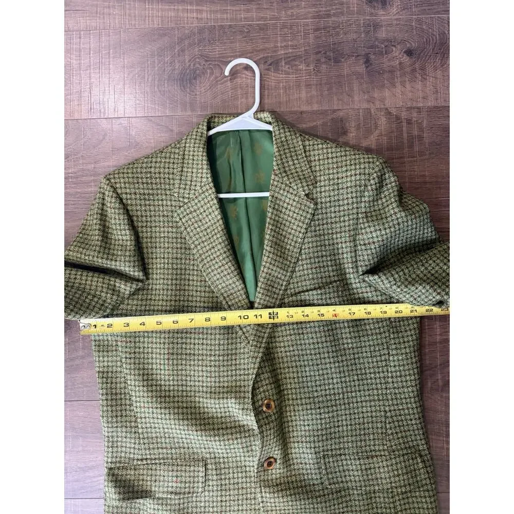 Botany 500 Blazer Bledsoe’s‎ Mens’s Shop Green Houndstooth Wool 41 Regular Vtg